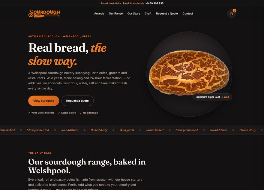Sourdough Bakehouse e-commerce website