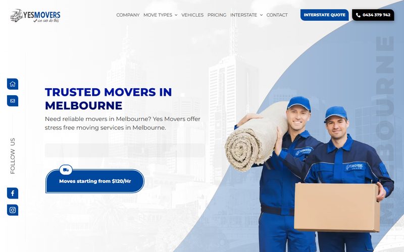 Yes Movers website